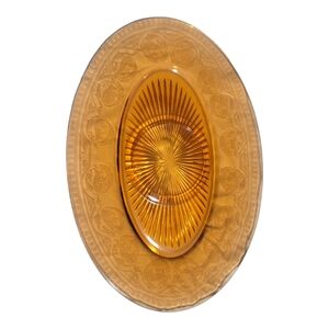 ⏳️Vintage⏳️AMBER  CAMBRIDGE GLASS  TRAY   12 1/4"  Platter